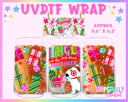 Christmas shopping UVDTF Glass Can Wrap
