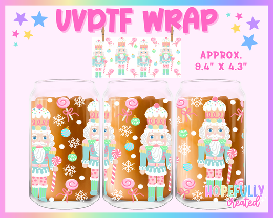 Pastel Nutcrackers UVDTF Glass Can Wrap