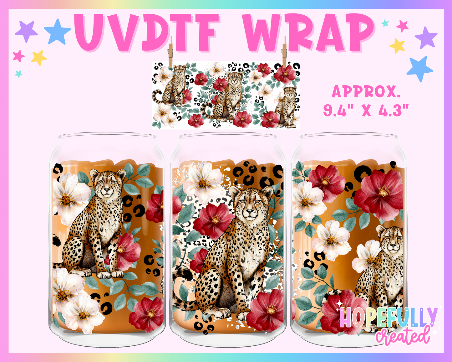 Leopard UVDTF Glass Can Wrap