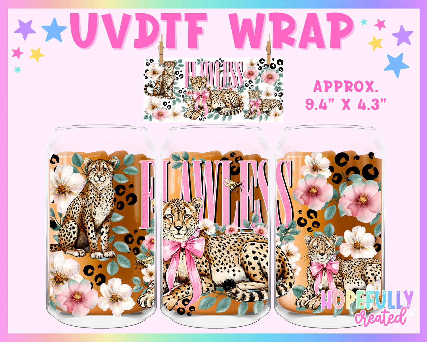 Flawless Leopard UVDTF Glass Can Wrap