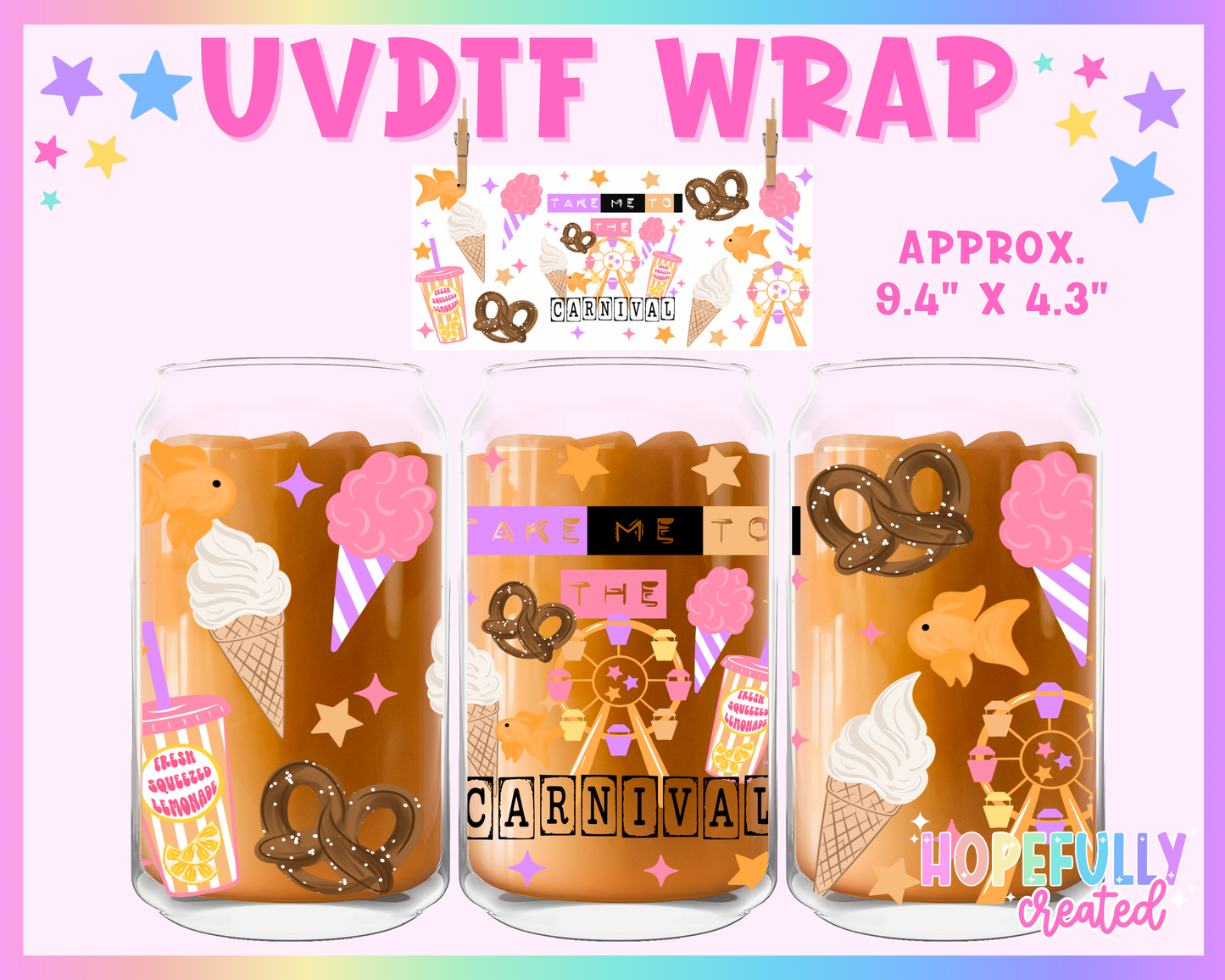 Carnival UVDTF Glass Can Wrap