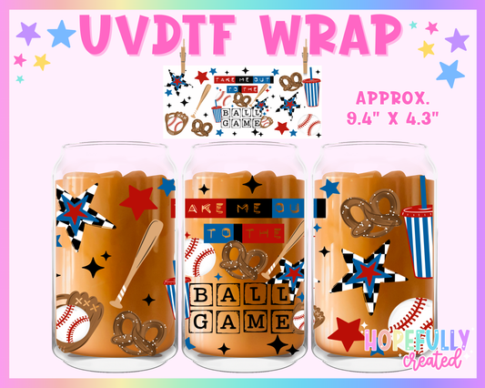 Ball game UVDTF Glass Can Wrap