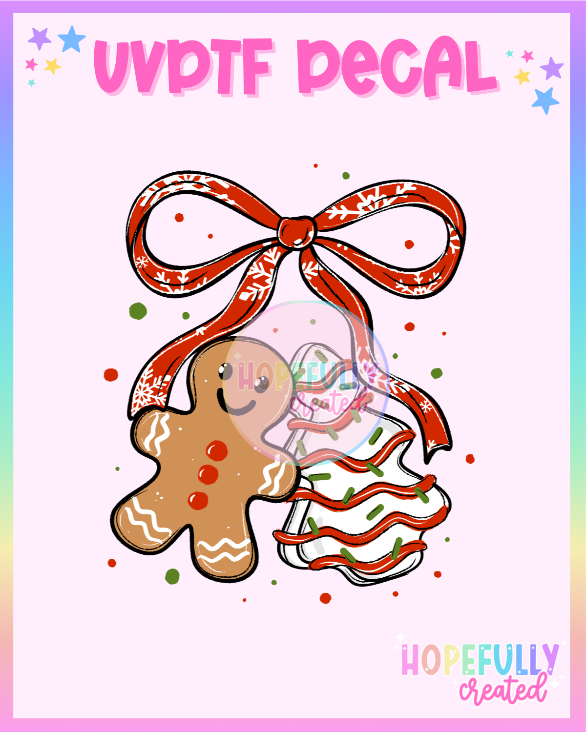 Gingerbread Tree Cake UVDTF Decal
