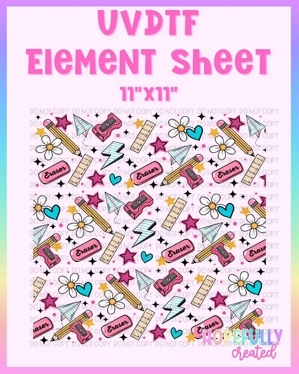 School UVDTF Element Sheet