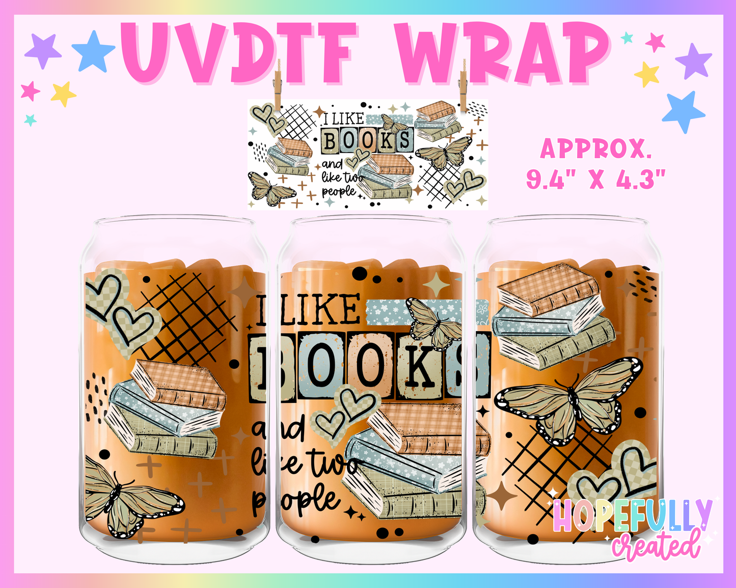 Books UVDTF Glass Can Wrap