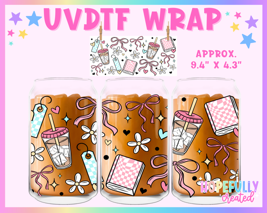 Coffee & Books UVDTF Glass Can Wrap