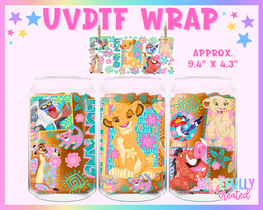Lions UVDTF Glass Can Wrap
