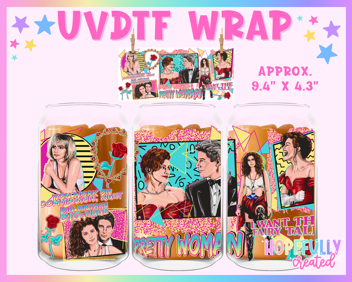 Pretty Woman UVDTF Glass Can Wrap
