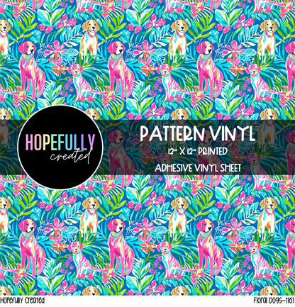 Floral Dogs Vinyl Collection- 1161