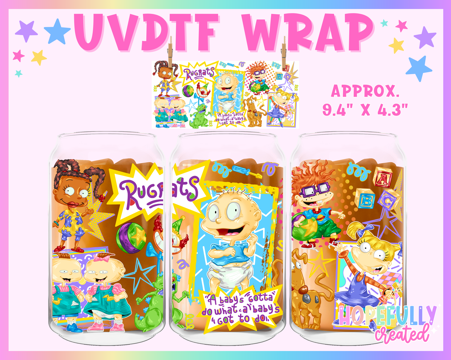 90s Babies UVDTF Glass Can Wrap