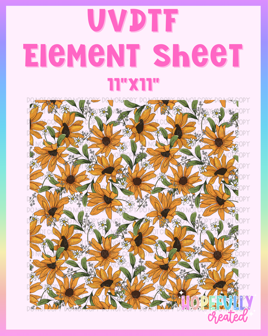 Sunflowers UVDTF Element Sheet