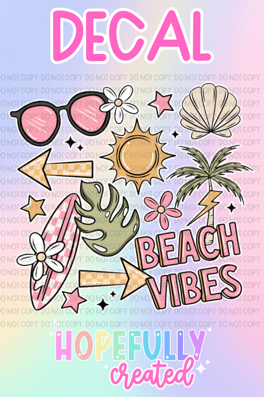 Beach Vibes Pink Decal-856