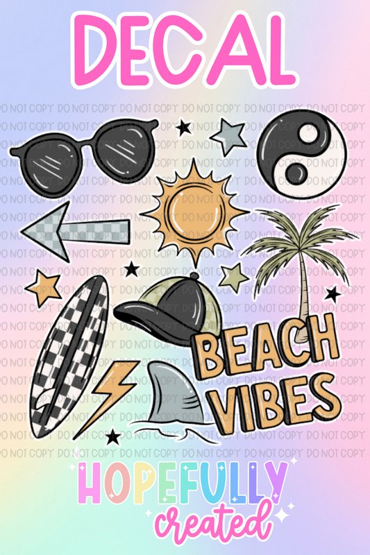 Beach Vibes Blue Decal-855