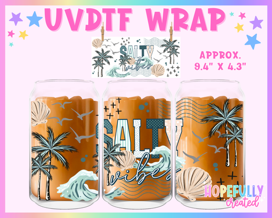 Salty Vibes UVDTF Glass Can Wrap
