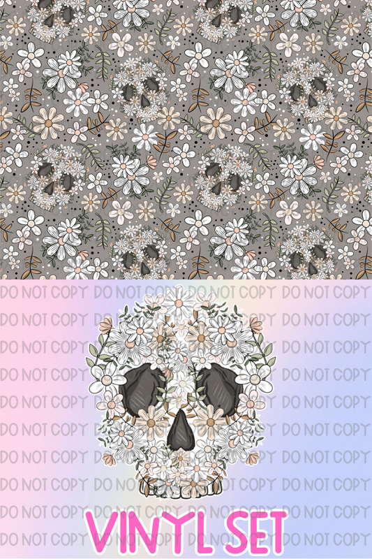 Floral Skull Vinyl Set