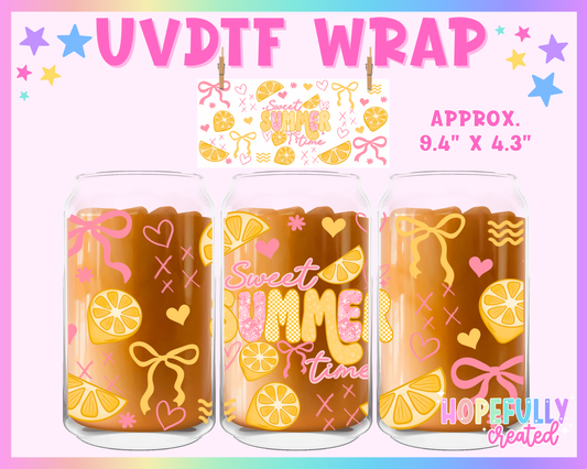 Sweet Summertime UVDTF Glass Can Wrap
