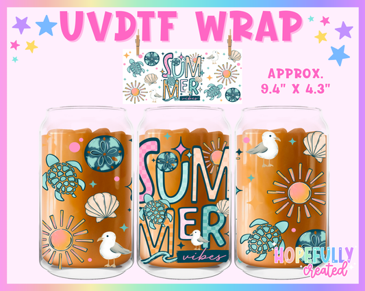 Summer UVDTF Glass Can Wrap