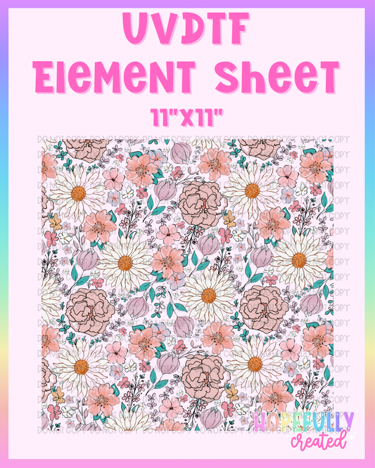 Floral UVDTF Element Sheet