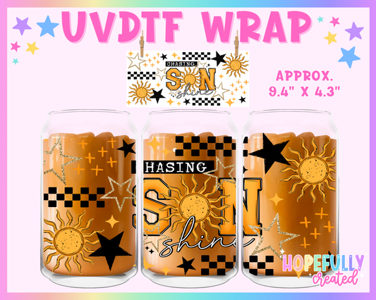 Chasing Sunshine UVDTF Glass Can Wrap