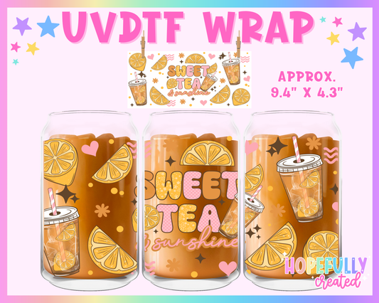 Sweet Tea UVDTF Glass Can Wrap