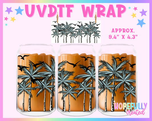 Palm Trees UVDTF Glass Can Wrap