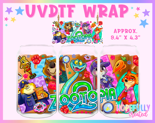 Zoo UVDTF Glass Can Wrap