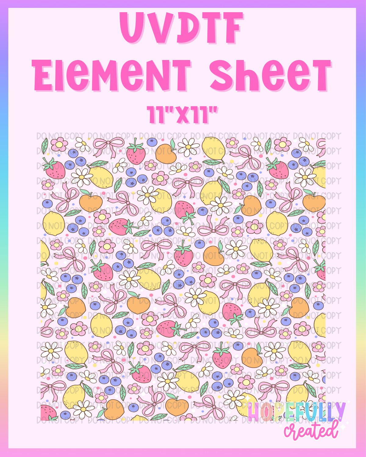 Fruits UVDTF Element Sheet