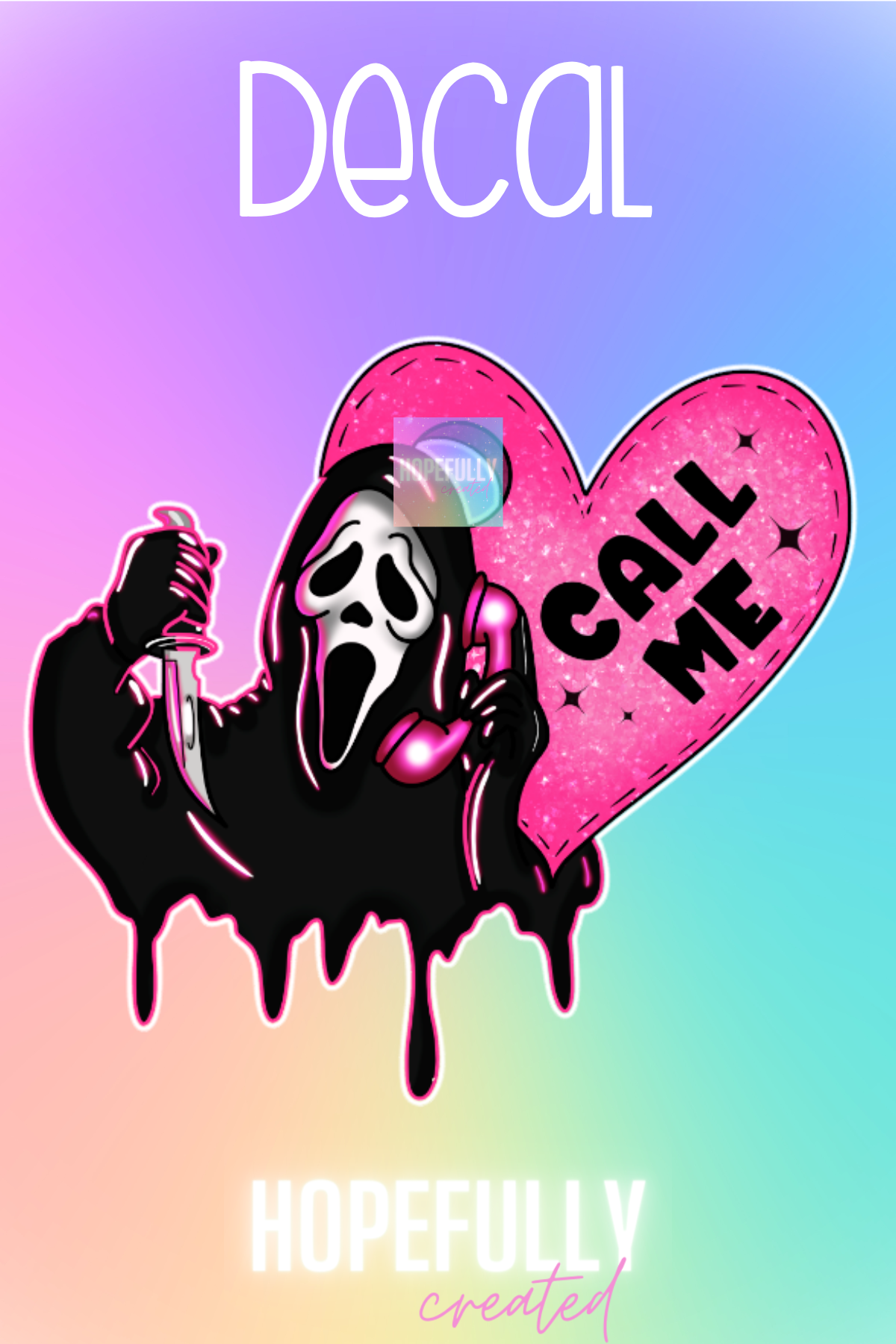 Ghost Face Call Me Decal-40