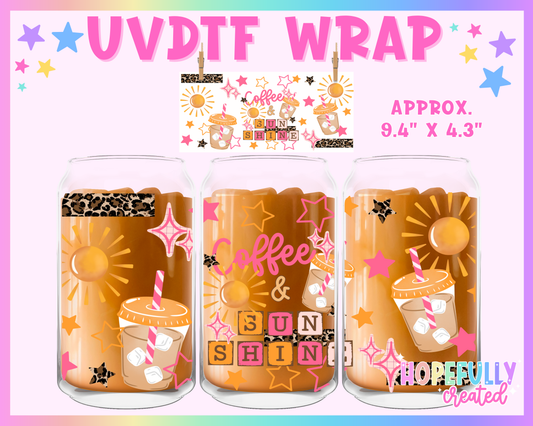 Coffee & Sunshine UVDTF Glass Can Wrap