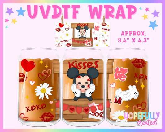 Mouse Kissing Booth UVDTF Glass Can Wrap