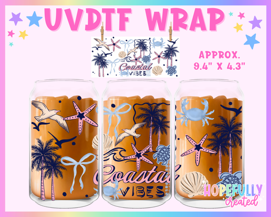 Coastal Vibes UVDTF Glass Can Wrap