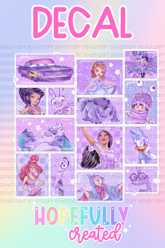 Purple Characters Decal-928 VIP