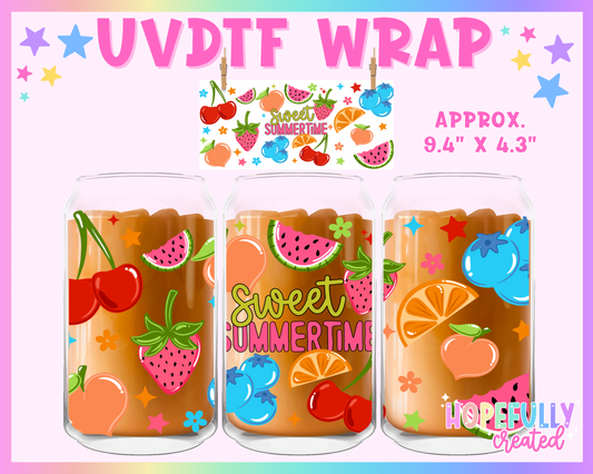 Sweet Summertime UVDTF Glass Can Wrap