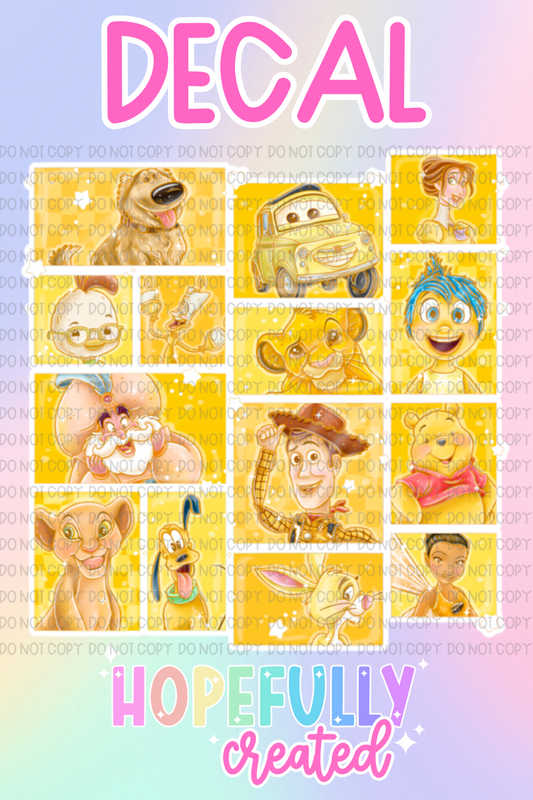 Yellow Characters Decal-932 VIP