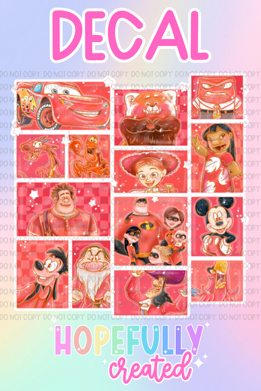 Red Characters Decal-934 VIP