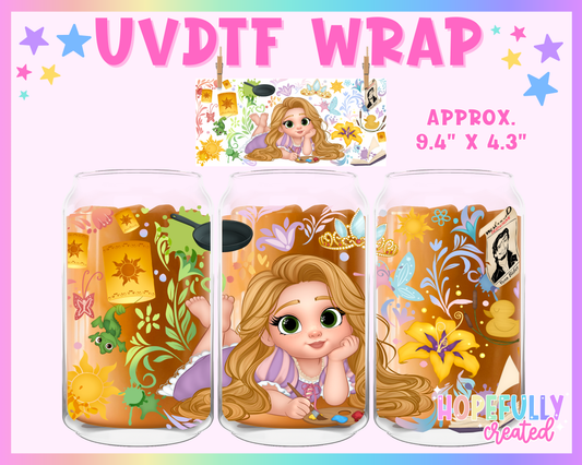 Tangled UVDTF Glass Can Wrap