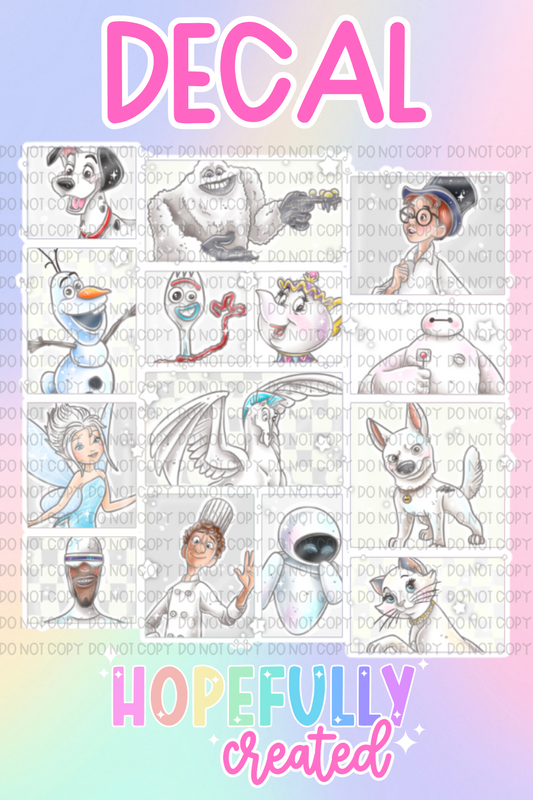 White Characters Decal-935 VIP
