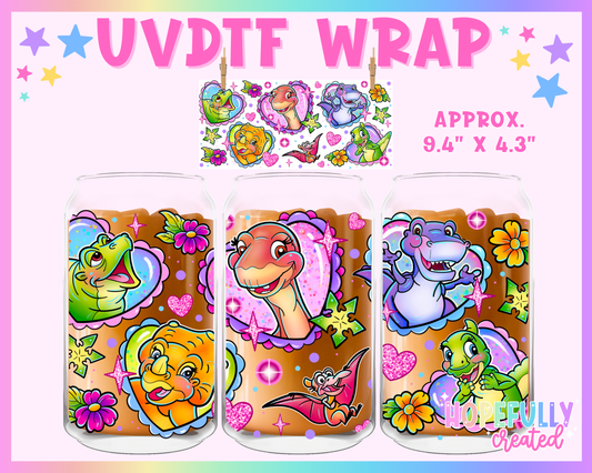 Vday Dinos UVDTF Glass Can Wrap