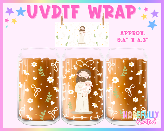Jesus & Lamb UVDTF Glass Can Wrap