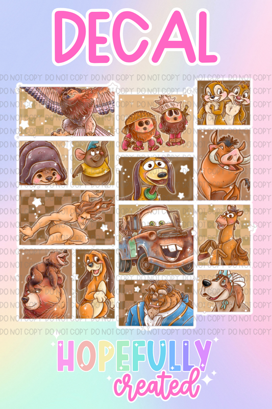 Brown Characters Decal-936 VIP