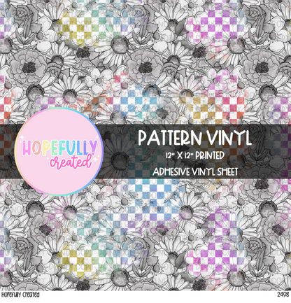 Floral Checker Vinyl Collection- 2498
