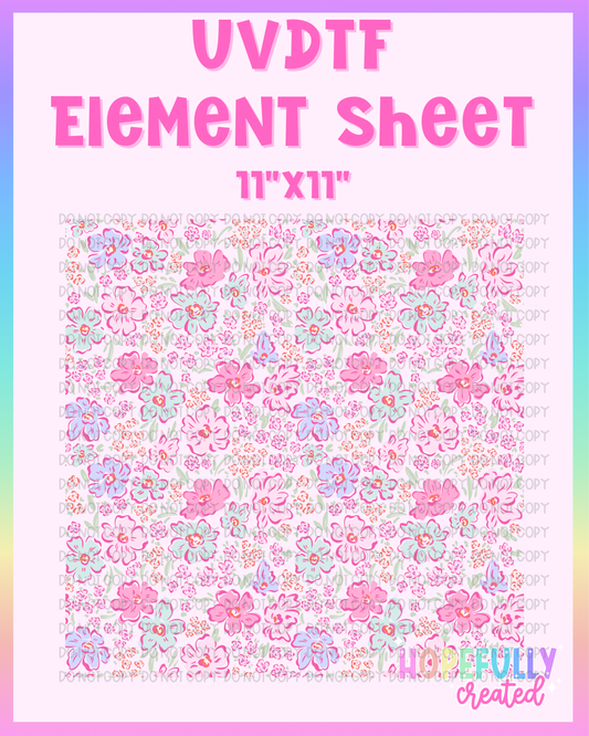 Girly Floral UVDTF Element Sheet