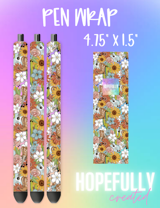 Western Floral Pen Wrap-1236