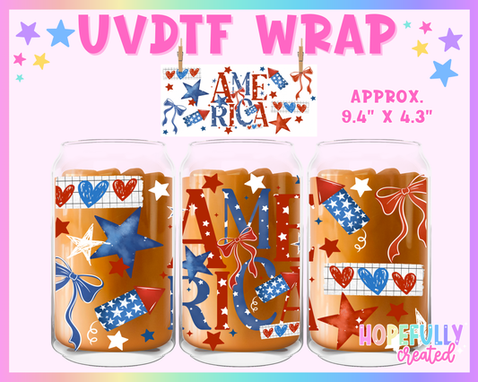 America UVDTF Glass Can Wrap