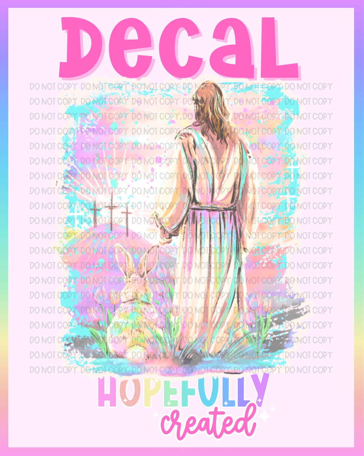 Jesus and Rabbit Decal-1266