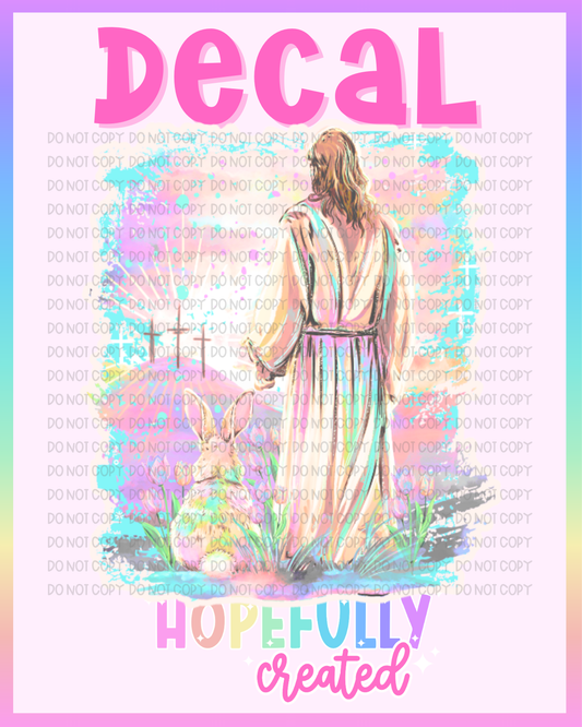 Jesus and Rabbit Decal-1266