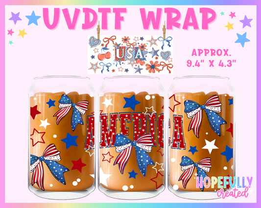 America UVDTF Glass Can Wrap