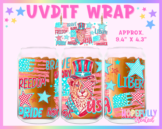 USA Leopard UVDTF Glass Can Wrap
