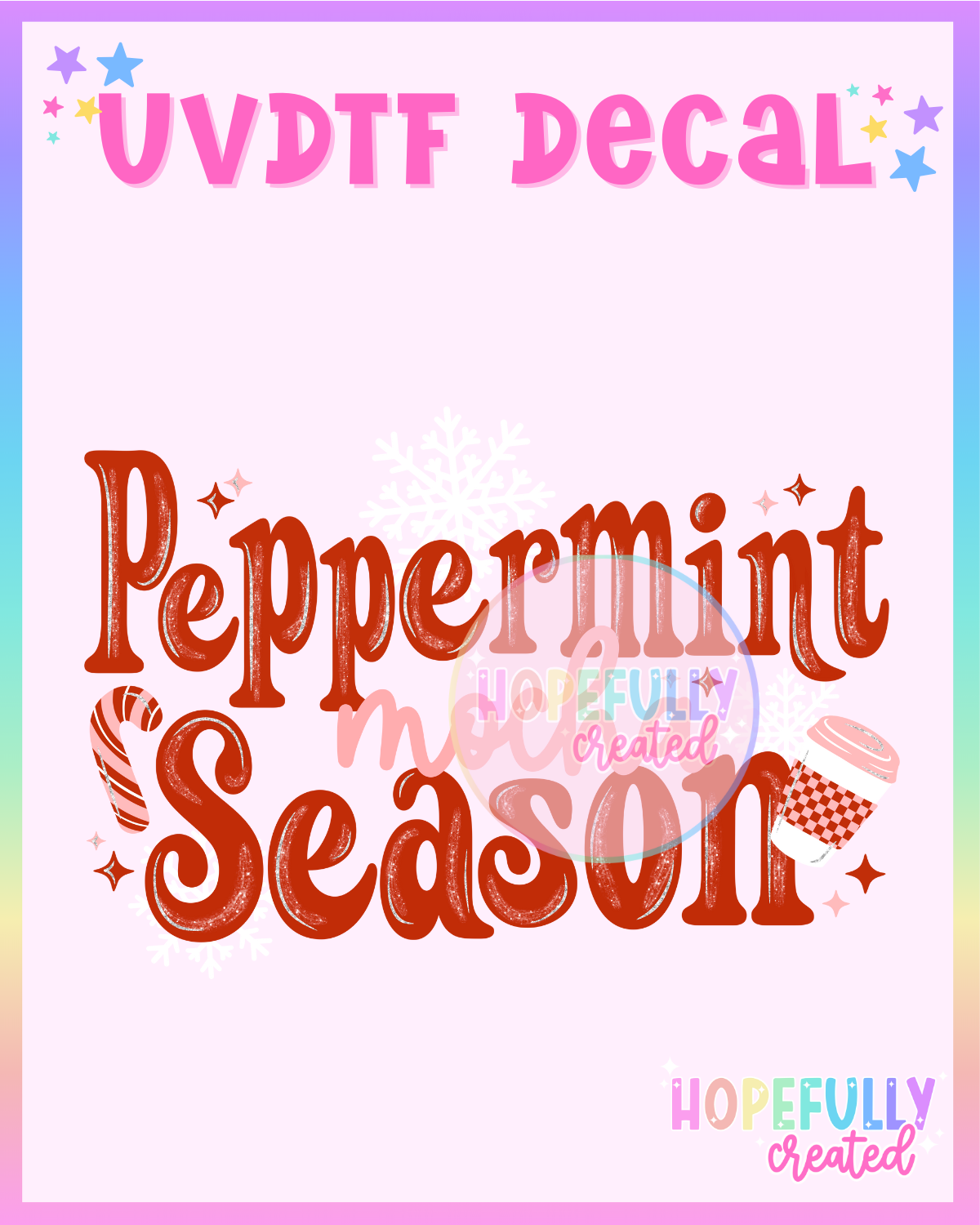 Peppermint Season UVDTF Decal
