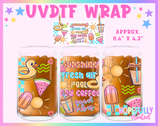 Sunshine Pool Good Vibes UVDTF Glass Can Wrap